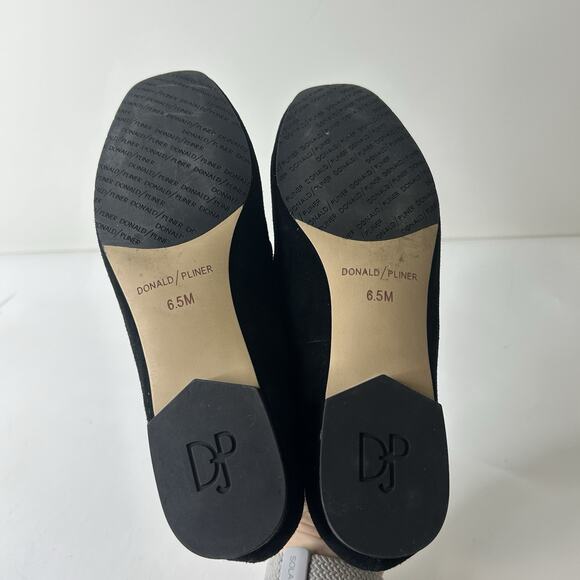 Donald Pliner Halen Loafer Women’s 6.5 M Black Suede Rhinestone Buckle Slip On - Picture 4 of 8